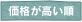 価格が高い順